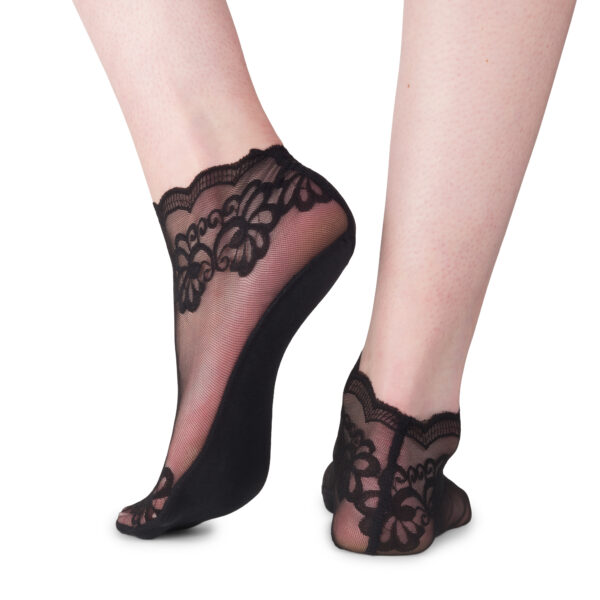 Floral Pattern Detail Ankle Socks - 2 Pairs