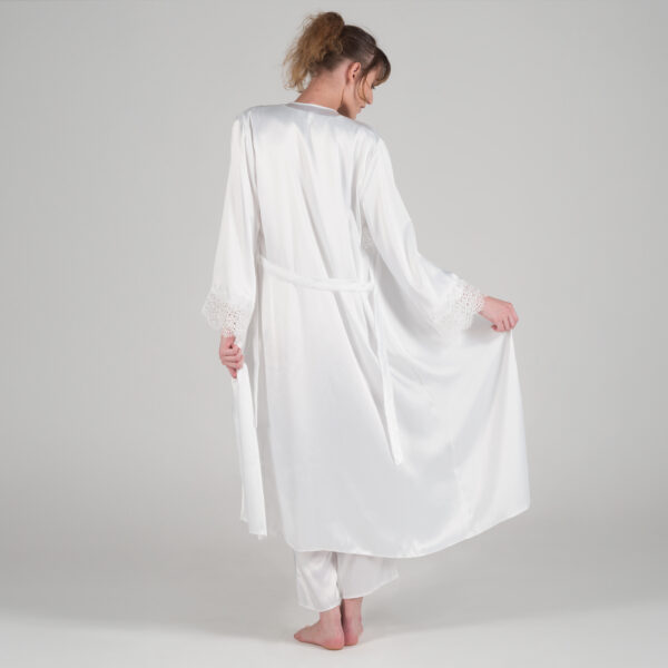PERiN Satin & Lace Nightwear Lingerie - 6 Piece Set - White